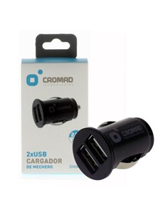 ADAPTADOR CROMAD CARGADOR USB 5V 2.1A NEGRO
