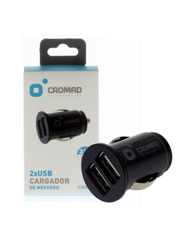 ADAPTADOR CROMAD CARGADOR USB 5V 2.1A NEGRO