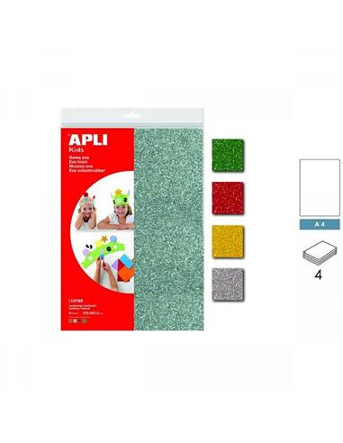 GOMA EVA APLI 20x30cm PURPURINA 4ud