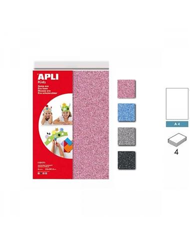 GOMA EVA APLI 20x30cm PURPURINA 4ud