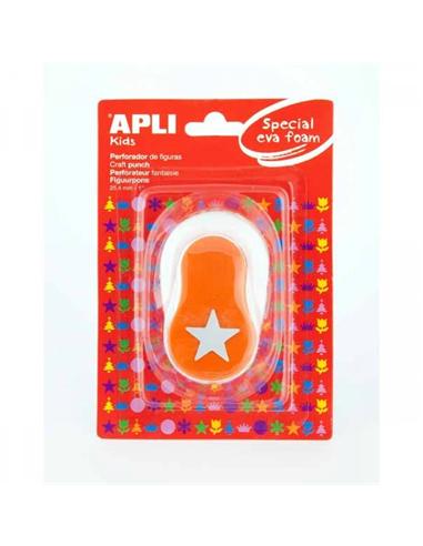 PERFORADORA APLI GOMA EVA 25.4mm ESTRELLA NARANJA