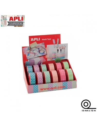 CINTA PAPEL APLI 1,5mm x 10m WASHI TAPE DECORADA