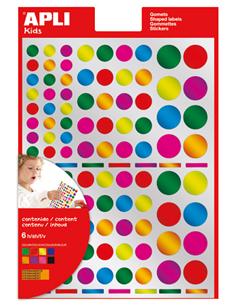 GOMETS ADHESIVO APLI CIRCULO MULTICOLOR METALICO
