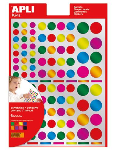 GOMETS ADHESIVO APLI CIRCULO MULTICOLOR METALICO