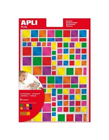 GOMETS ADHESIVO APLI CUADRADO MULTICOLOR METALICO