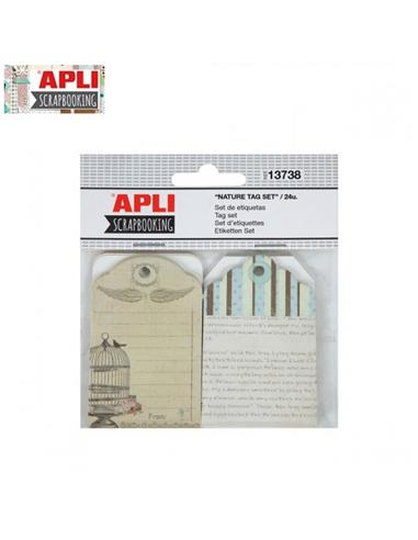 SET APLI ETIQUETAS ARANDELA NATURE 24ud