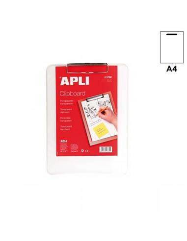 TABLERO CON PINZA A4 APLI PP TRANSPARENTE