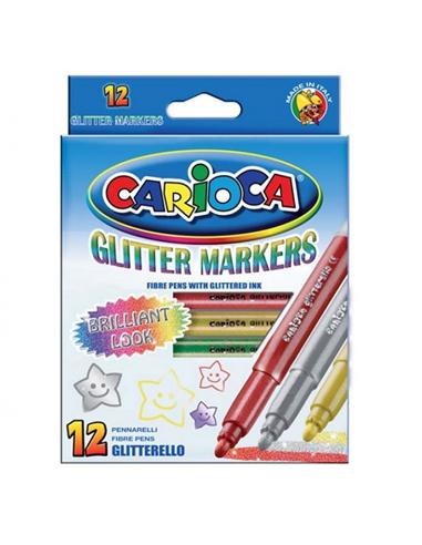ROTULADOR CARIOCA GLITTERELLO 12 COLORES