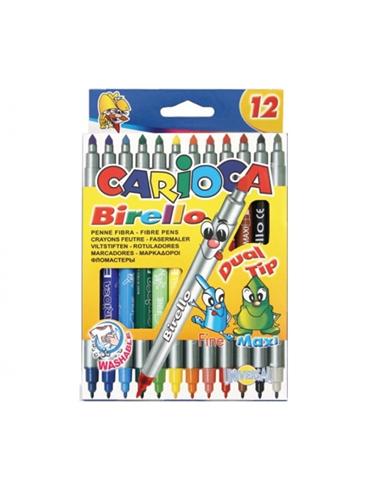 ROTULADOR CARIOCA BIRELLO DOBLE PUNTA 12 COLORES
