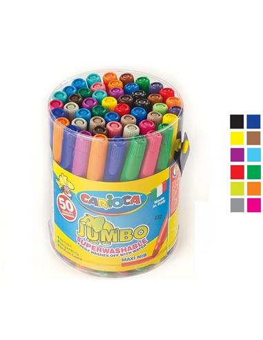 ROTULADOR CARIOCA JUMBO BOTE 50ud SURTIDOS