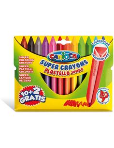 CERA CARIOCA PLASTELLO JUMBO 12 COLORES