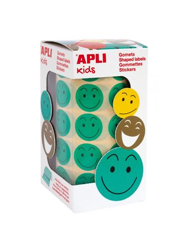 GOMETS ADHESIVO APLI CARA SONRISA 20mm VERDE