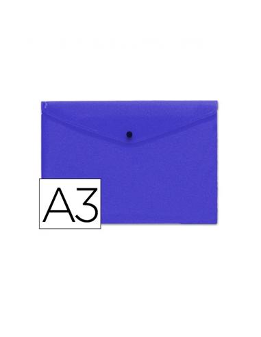 SOBRE PLASTICO LIDERPAPEL BROCHE A3 AZUL