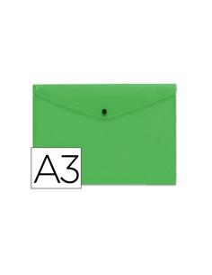 SOBRE PLASTICO LIDERPAPEL BROCHE A3 VERDE