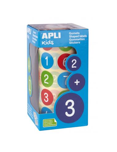 GOMETS ADHESIVO APLI 123 SOLO NUMEROS 20mm SURTIDO