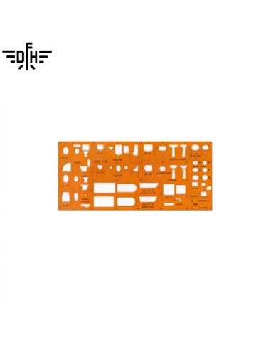 PLANTILLA DFH SANITARIOS ESCALA 1:50 NARANJA