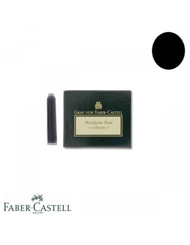 CARGA PLUMA FABER CASTELL x5 TUBOS PEQUEÑOS NEGRO