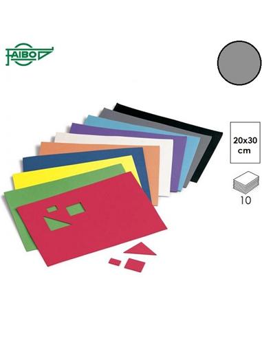 GOMA EVA FAIBO 20x30cm 10ud GRIS 653-08