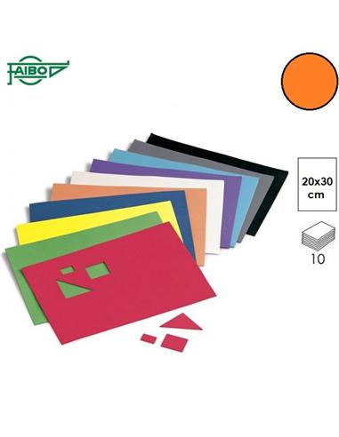 GOMA EVA FAIBO 20x30cm 10ud NARANJA 653-11