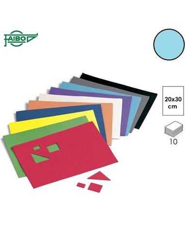 GOMA EVA FAIBO 20x30cm 10ud AZUL CIELO 653-47