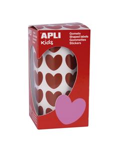 GOMETS ADHESIVO APLI CORAZONES 20x18mm ROJO