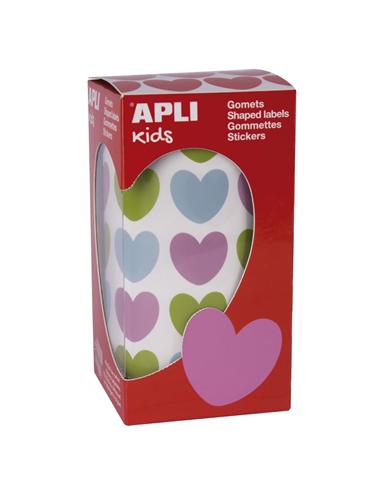 GOMETS ADHESIVO APLI CORAZONES 20x18mm COLORES