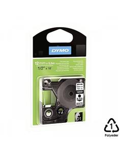 CINTA ROTULADORA DYMO TAG 12mm x 5.5m BLAN.NEGRA
