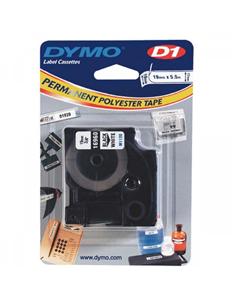CINTA ROTULADORA DYMO D1 19mm x 5,5m BLANCA/NEGRA