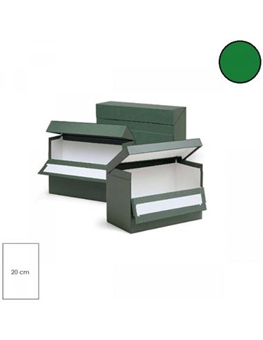 CAJA TRANSFERENCIA CARTON LOMO 20cm VERDE T.FOLIO
