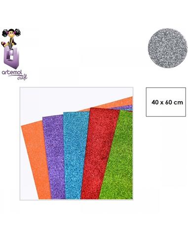 GOMA EVA ARTEMOL 40x60cm PURPURINA H024 PLATA