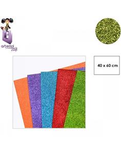 GOMA EVA ARTEMOL 40x60cm PURPURINA H036 VERDE CL.