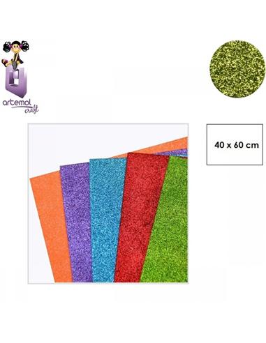 GOMA EVA ARTEMOL 40x60cm PURPURINA H036 VERDE CL.