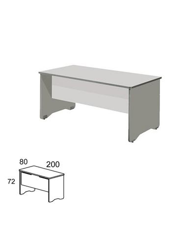 MESA ROCADA WORK 200X80 MELAM / ALUM / GRIS
