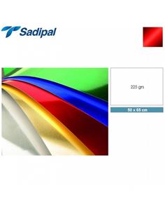 CARTULINA SADIPAL 50x65 cm 225g METALIZADA ROJA