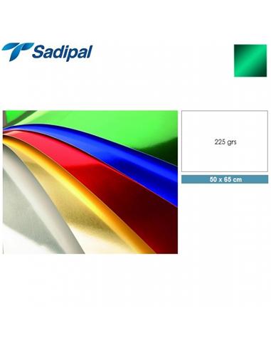 CARTULINA SADIPAL 50x65 cm 225g METALIZADA VERDE