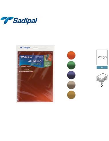 CARTULINA SADIPAL A4 225g METALIZADA 5H SURTIDO