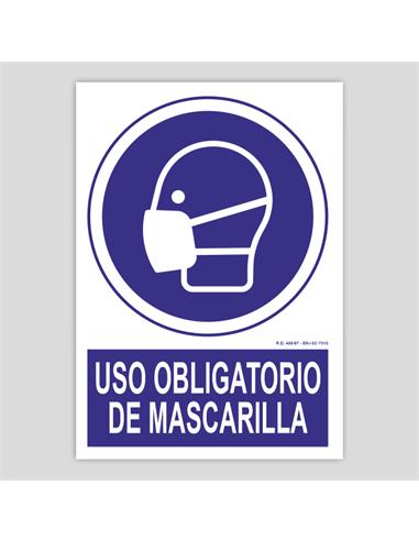 CARTEL PVC "USO OBLIGATORIO MASCARILLA" A5
