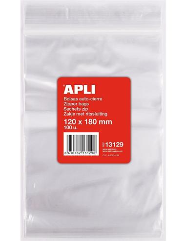 BOLSA CON AUTOCIERRE RAPIDO APLI 120X180 MM