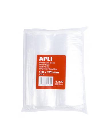 BOLSA CON AUTOCIERRE RAPIDO APLI 160X220 MM