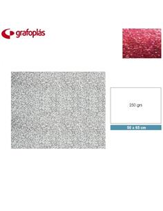 CARTULINA GRAFOPLAS 50x65 cm 250g PURPURINA ROJO