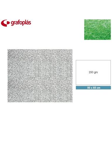 CARTULINA GRAFOPLAS 50x65 cm 250g PURPURINA VERDE