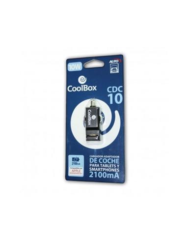 ADAPTADOR COOLBOX CARGADOR USB-CAR 5V 10W NEGRO