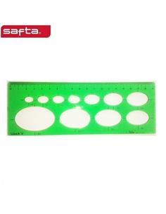 PLANTILLA SAFTA ELIPSES REGLA 19cm VERDE