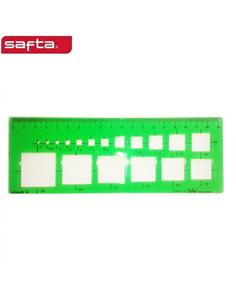 PLANTILLA SAFTA CUADRADOS REGLA 19cm VERDE