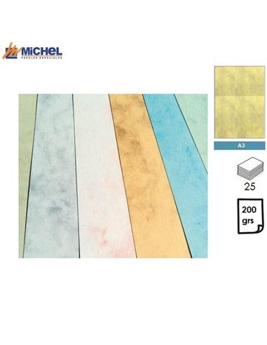 PAPEL MICHEL MARMOLEADO A3 200GR 25H BEIGE