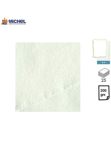 PAPEL MICHEL RUSTICO A4 200GM 25H BLANCO
