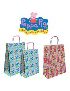 BOLSA KRAFT REGALO PEPPA PIG TAMAÑO L