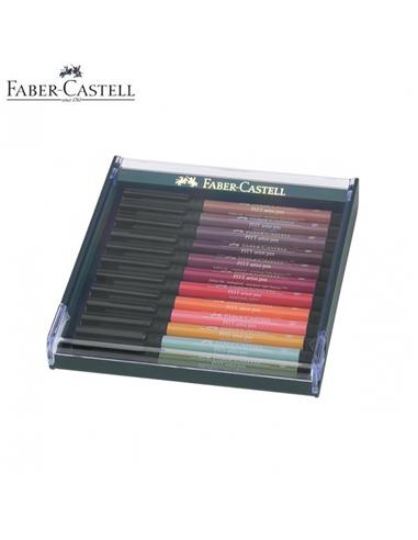 ROTULADOR FABER CASTELL PITT 12 COLORES TIERRA