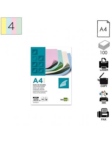 PAPEL MULTIFUNCION A4 80GR 100H 4 COLORES PASTEL