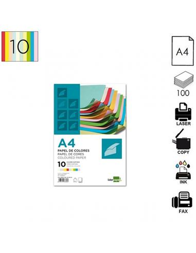 PAPEL MULTIFUNCION A4 80GR 100H 10 COLORES